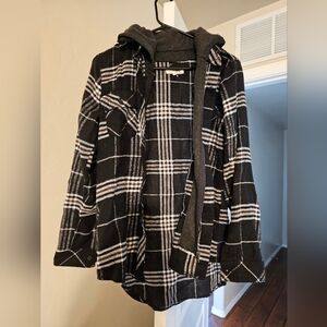 Hooded plaid jacket